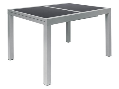 LIVARNO home Rozkładany aluminiowy stół ogrodowy Houston, 120/180 x 90 cm, srebrny