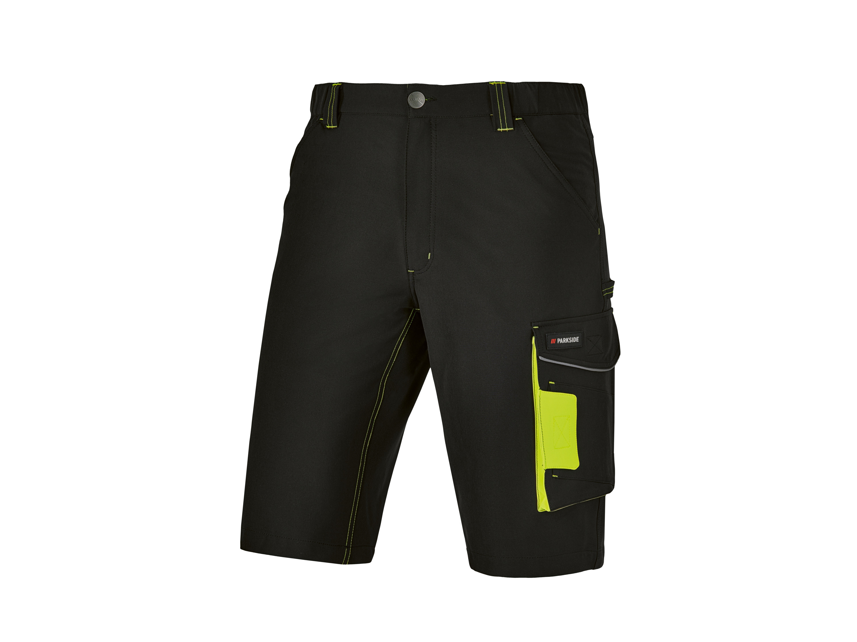 PARKSIDE® Szorty robocze męskie ze stretchu (Czarny/ żółty, 58)