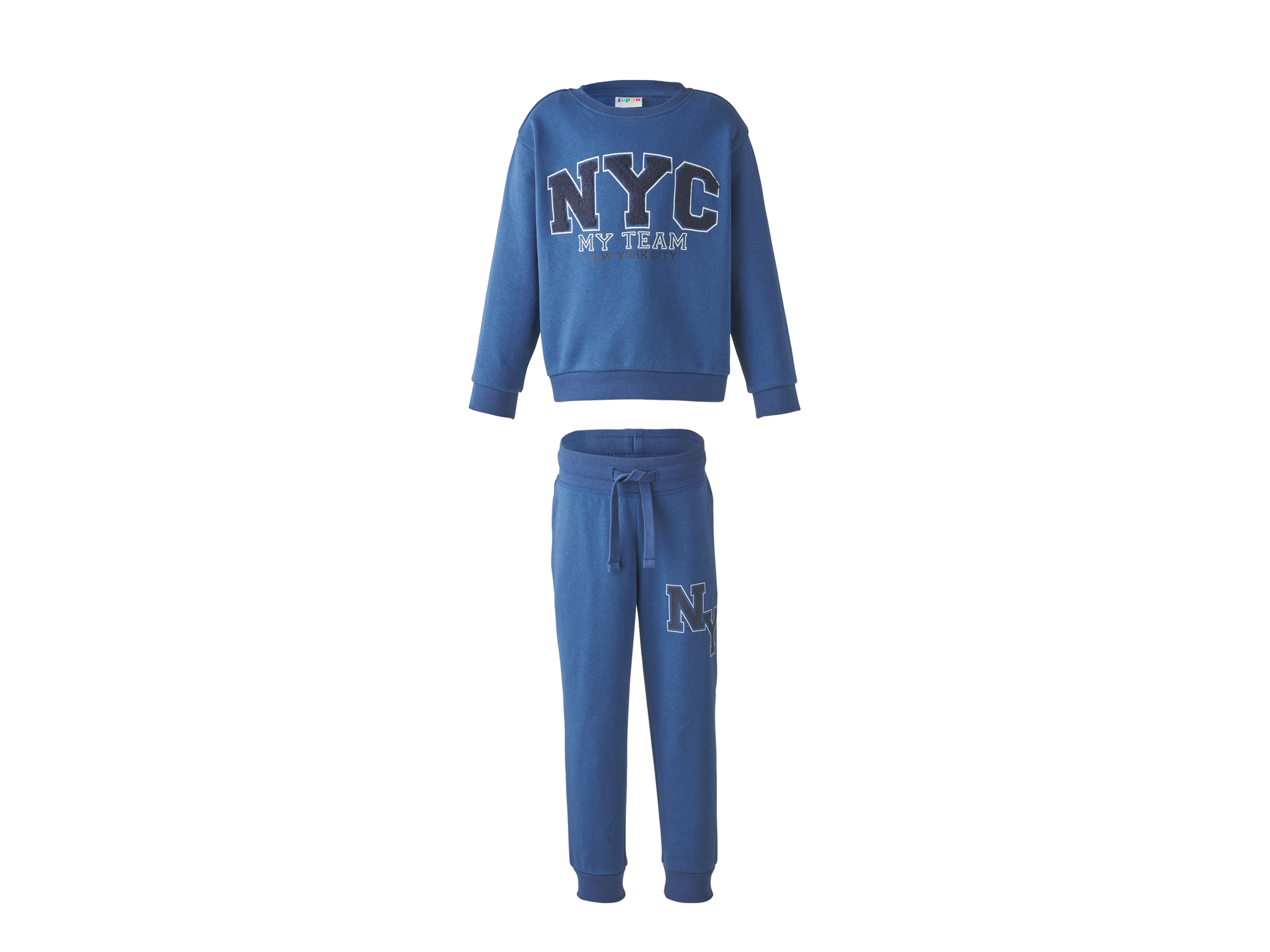 LUPILU® Zestaw dziecięcy: bluza dresowa i spodnie lub legginsy (Niebieski, 110/116)
