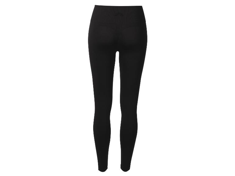 Czarne damskie legginsy sportowe z wysokim stanem, widok z tyłu