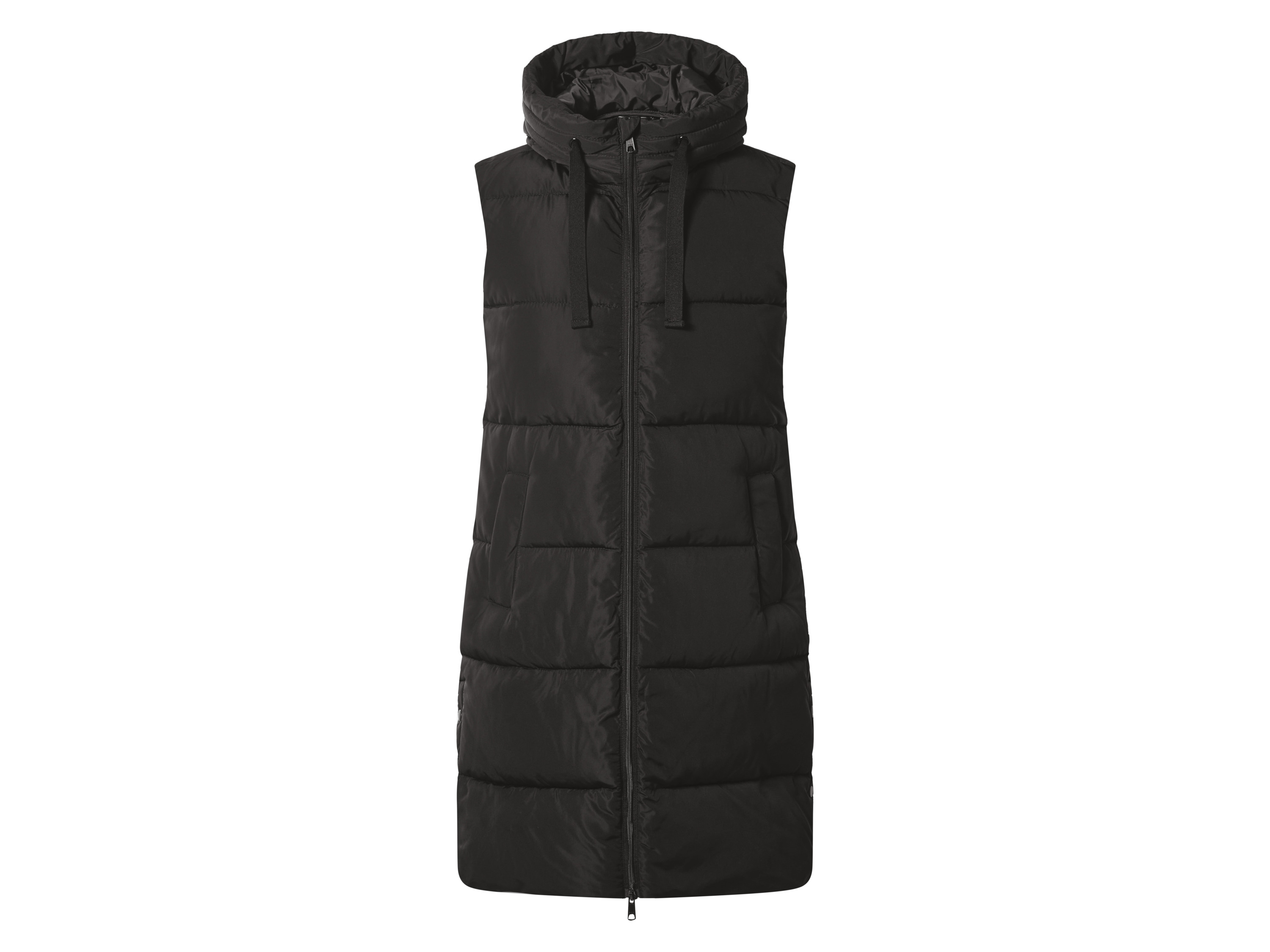 esmara® Kamizelka pikowana damska długa (Czarny, S(36/38))