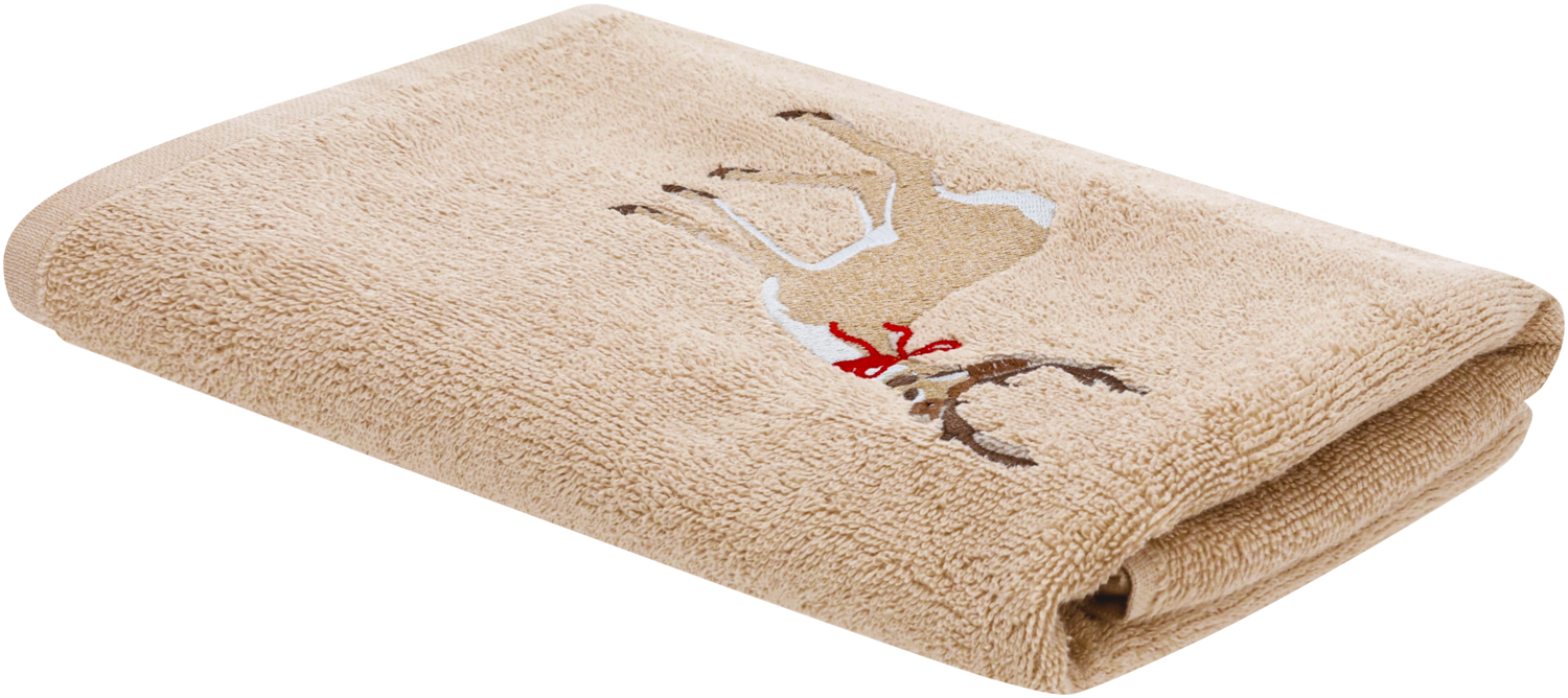LIVARNO® Ręczniki 50x100 cm lub ręczniki dla gości 30x50 cm, świąteczne (1x, Beżowy)