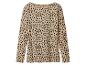 Beżowa bluzka z długim rękawem w cętki lamparta