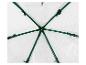 Wnętrze przenośnej szklarni z zieloną ramą i przezroczystą folią