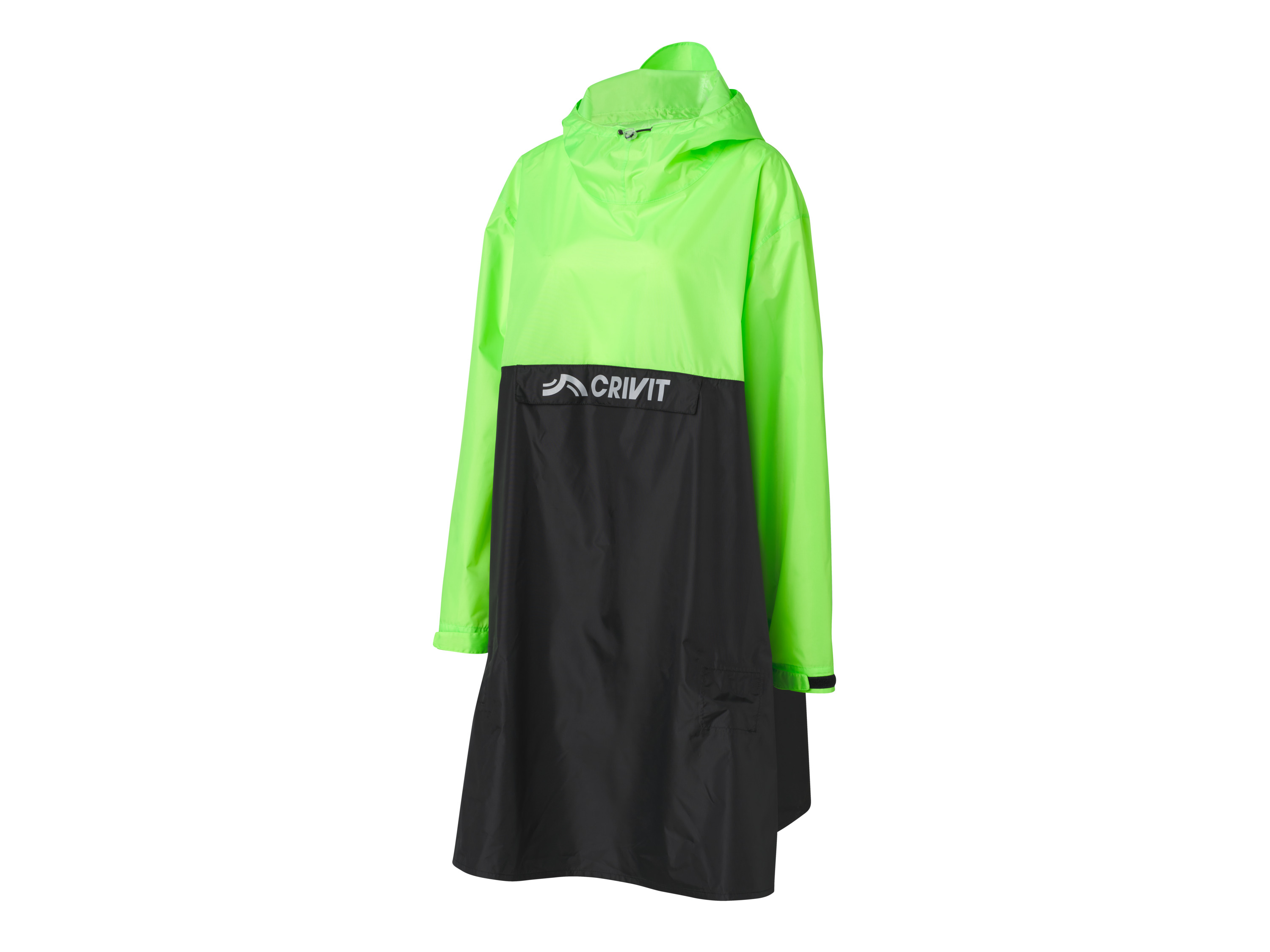 CRIVIT Peleryna przeciwdeszczowa damska lub męska z odblaskami (Zielony/czarny, L/XL)