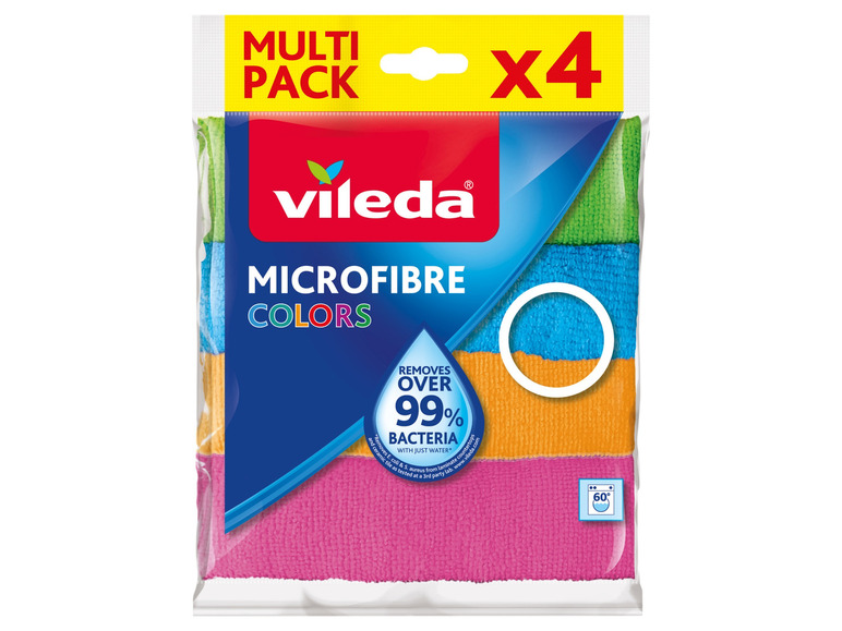 4 kolorowe ściereczki z mikrofibry Vileda.