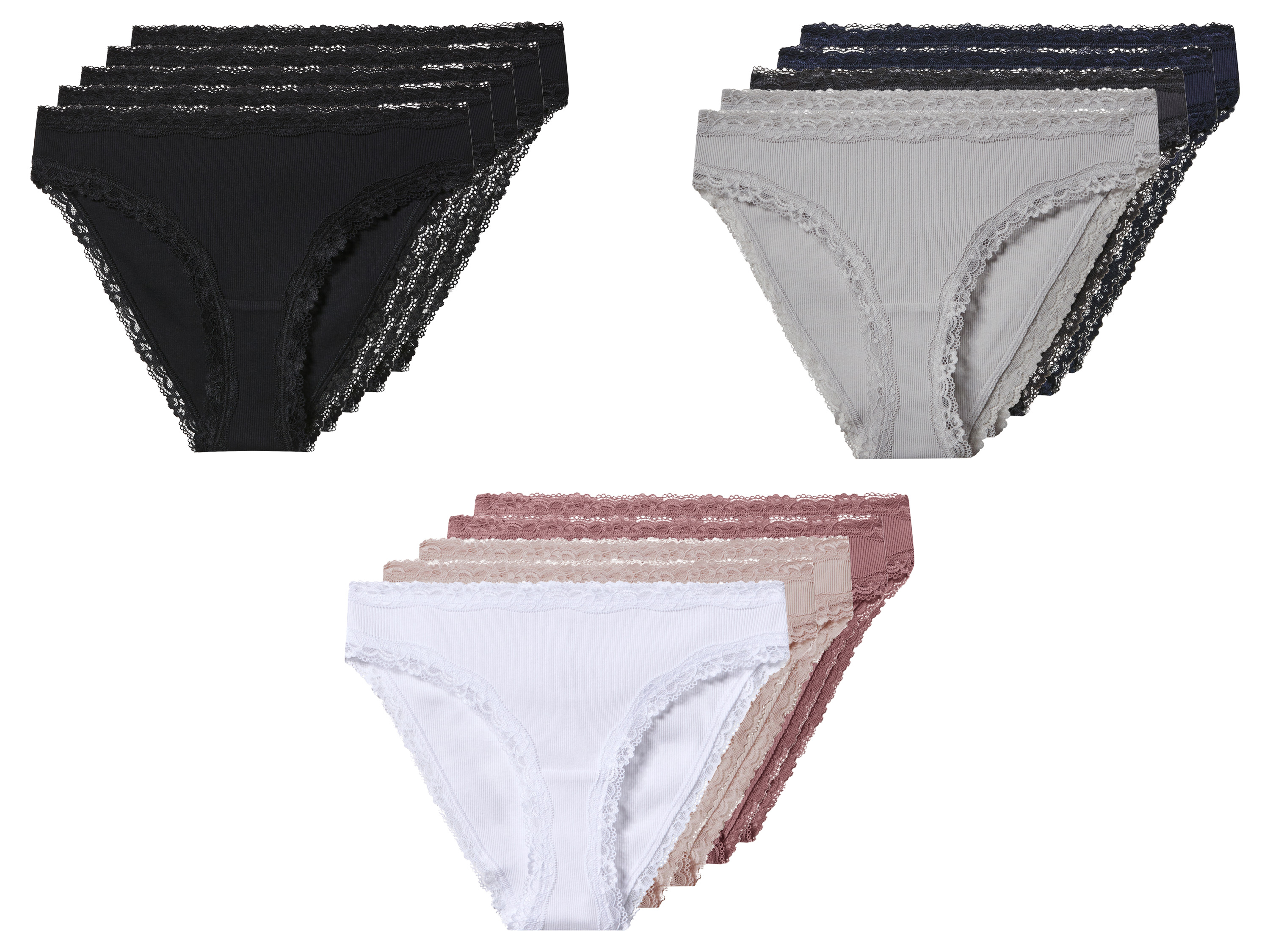 esmara® Majtki slipy damskie z bawełną, 5 par