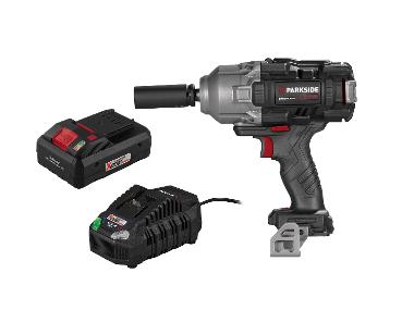PARKSIDE® Zestaw Akumulatorowy klucz udarowy, 20 V z akumulatorem Smart, 4 Ah i ładowarką, 4,5 A