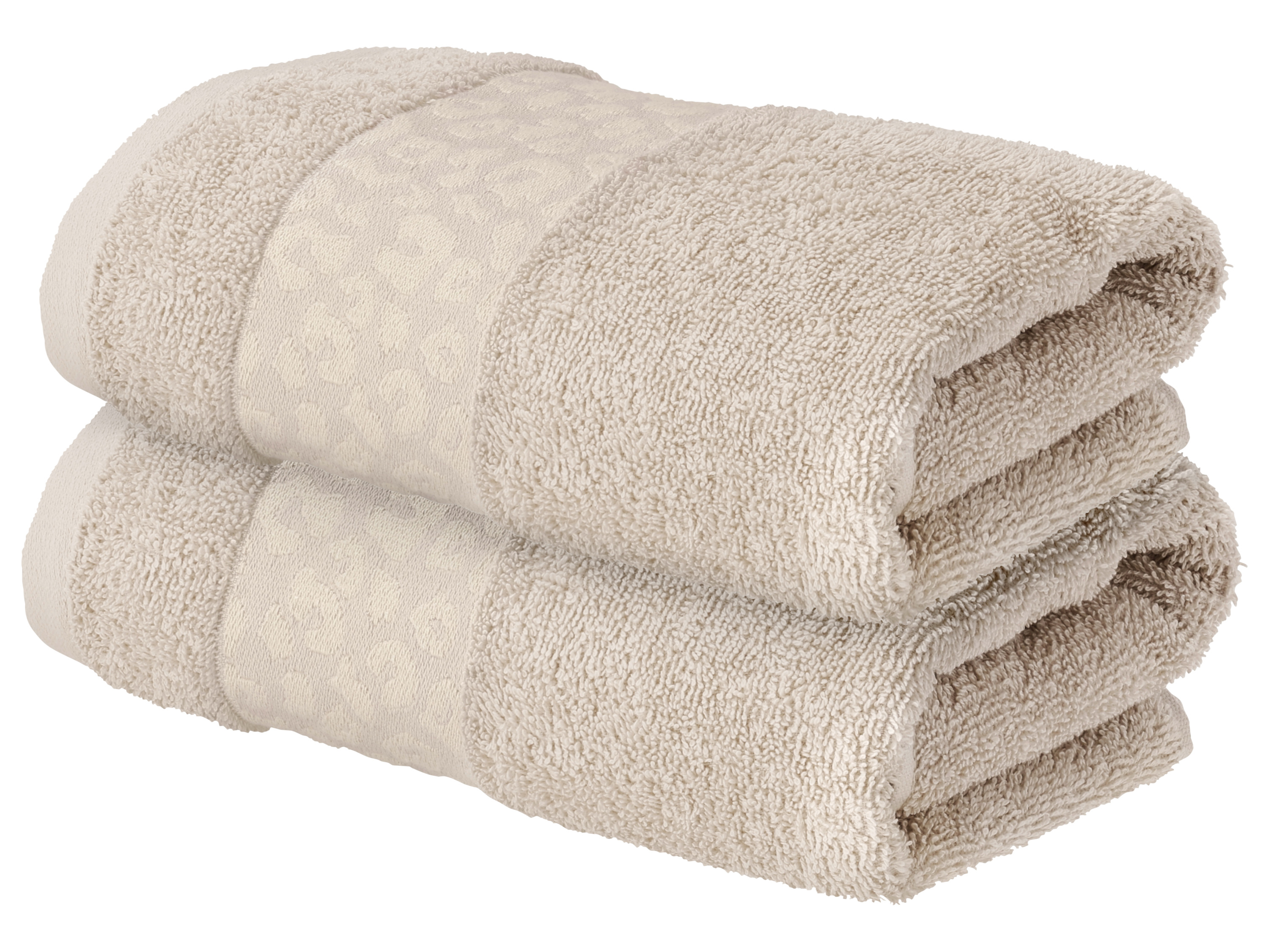 LIVARNO® Komplet 2 ręczników kąpielowych frotté, 50 x 100 cm (Jasnobrązowy)