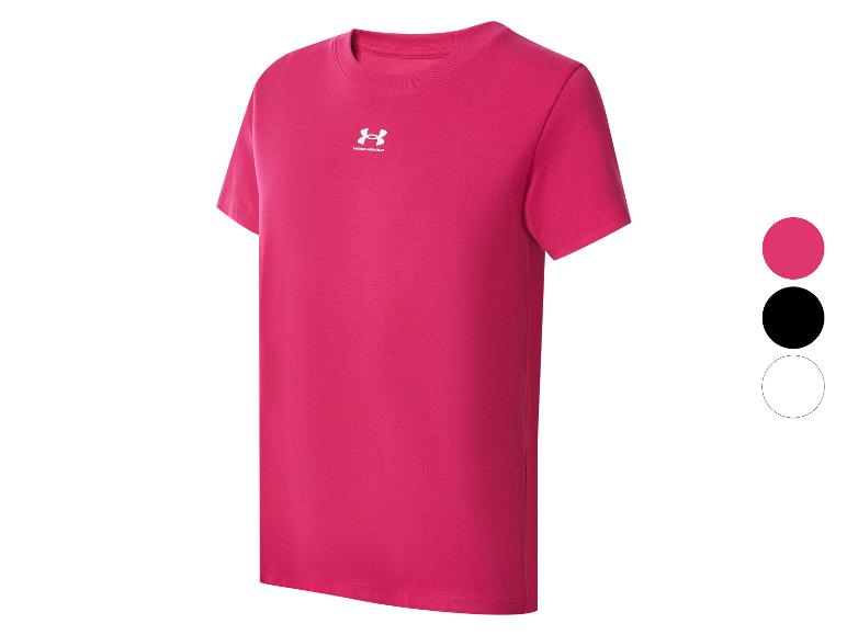 Różowa koszulka Under Armour z krótkim rękawem.