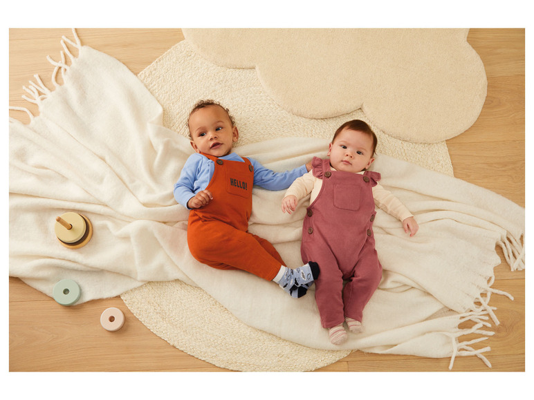 Pełny ekran: lupilu® Ogrodniczki niemowlęce z bawełny, z guzikami po bokach - zdjęcie 3