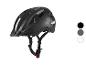 Czarny kask rowerowy marki Decathlon, 'CRIVIT'.