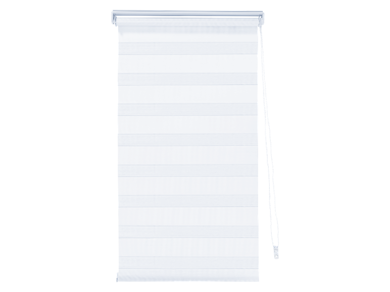 Biała minimalistyczna roleta.