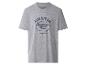 Szary T-shirt z niebieskim nadrukiem „AMERICAN LEGENDARY Superior SPORTS CHAMPIONSHIPS LOS ANGELES CALIFORNIA”.