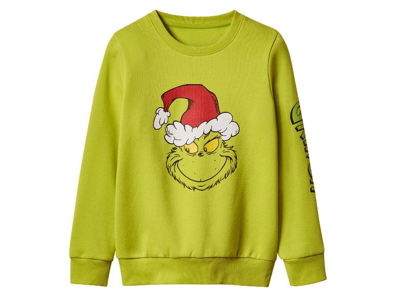 Zielona bluza z nadrukiem Grincha w czapce świątecznej