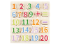 Drewniana układanka z numerowanymi puzzlami od 1 do 20.