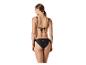Kobieta od tyłu w czarnym bikini wiązanym na sznurki