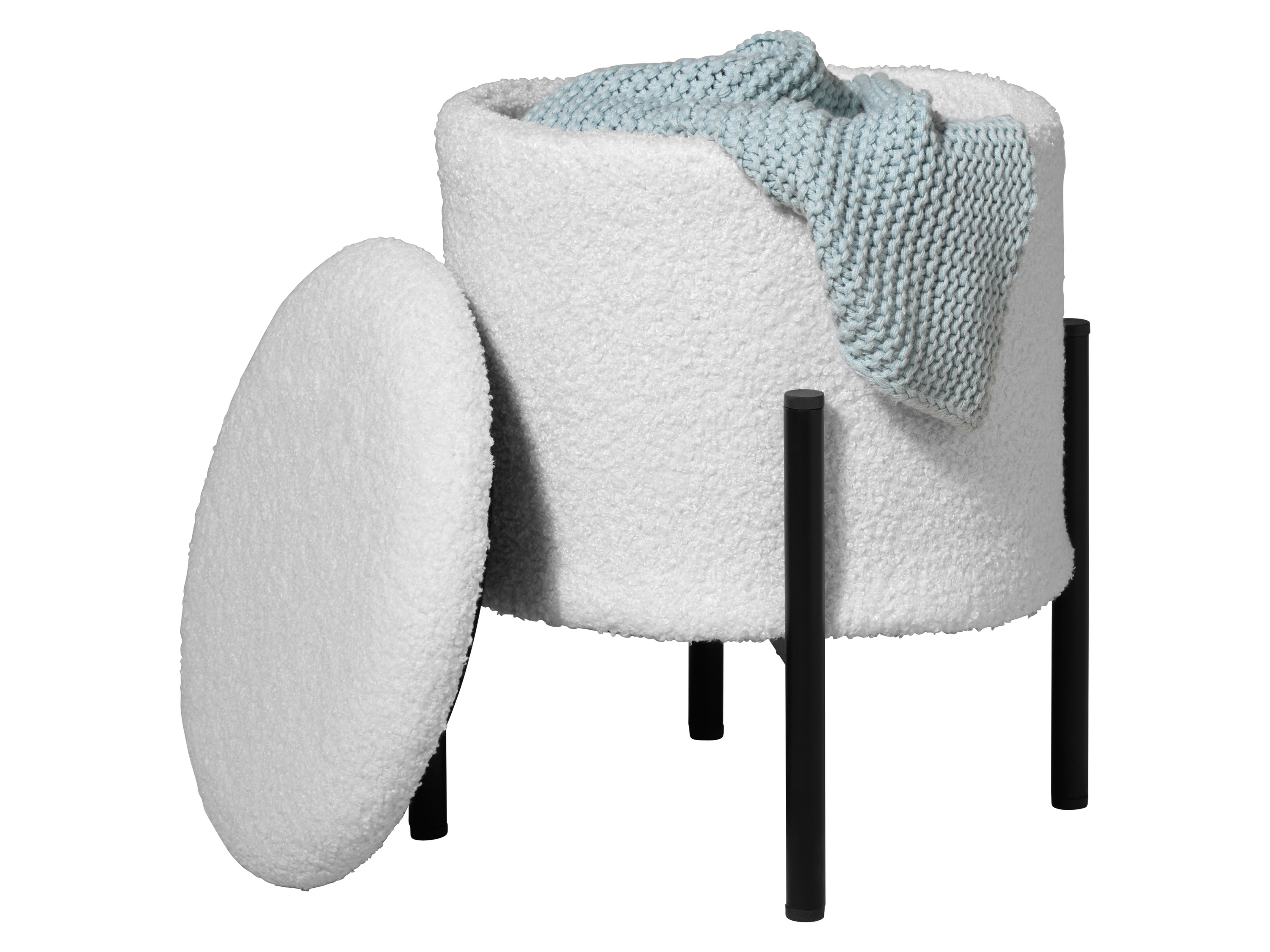 LIVARNO® Pufa ze schowkiem (Teddy/ metalowe nóżki)