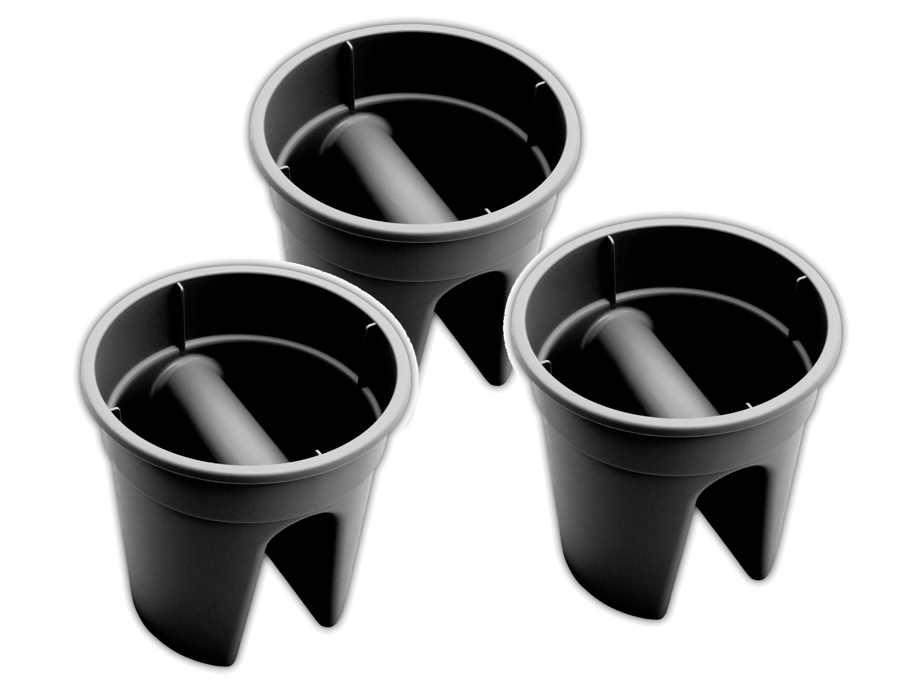 KHW Zestaw 3 skrzynek balkonowych Flowerclip, 6 l (Antracytowy)