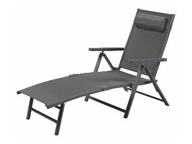 LIVARNO® Aluminiowy leżak ogrodowy z zagłówkiem Houston, antracyt