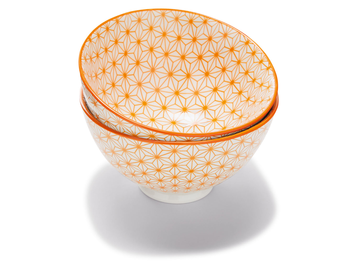 ERNESTO® Zestaw misek lub łyżek z porcelany (Zestaw 2 misek/ biały/ pomarańczowy)