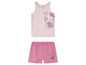 Różowa koszulka bez rękawów i spodenki z Hello Kitty.