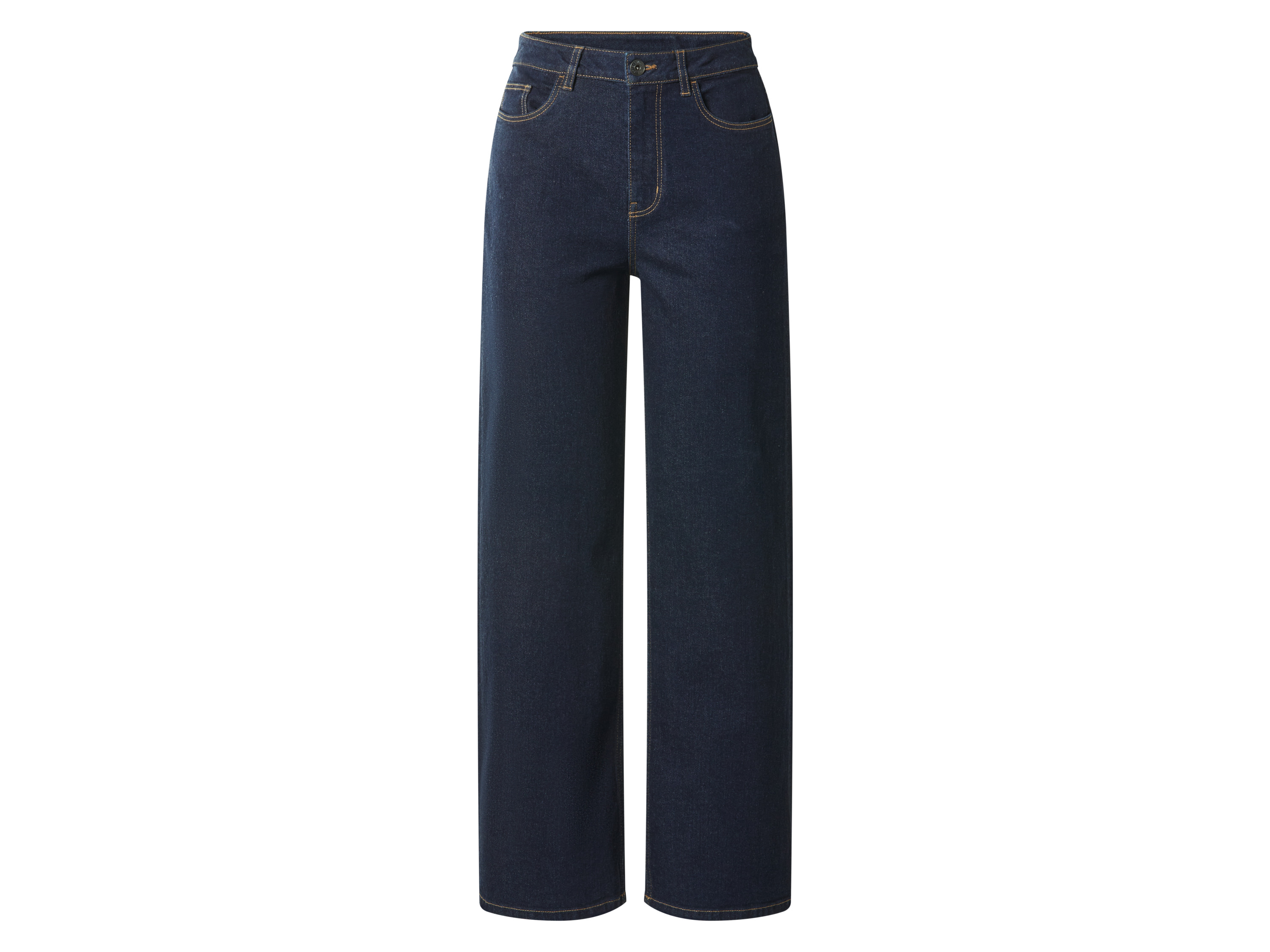 ESMARA® Jeansy damskie wide leg z wysokim stanem (Ciemnoniebieski, 36)