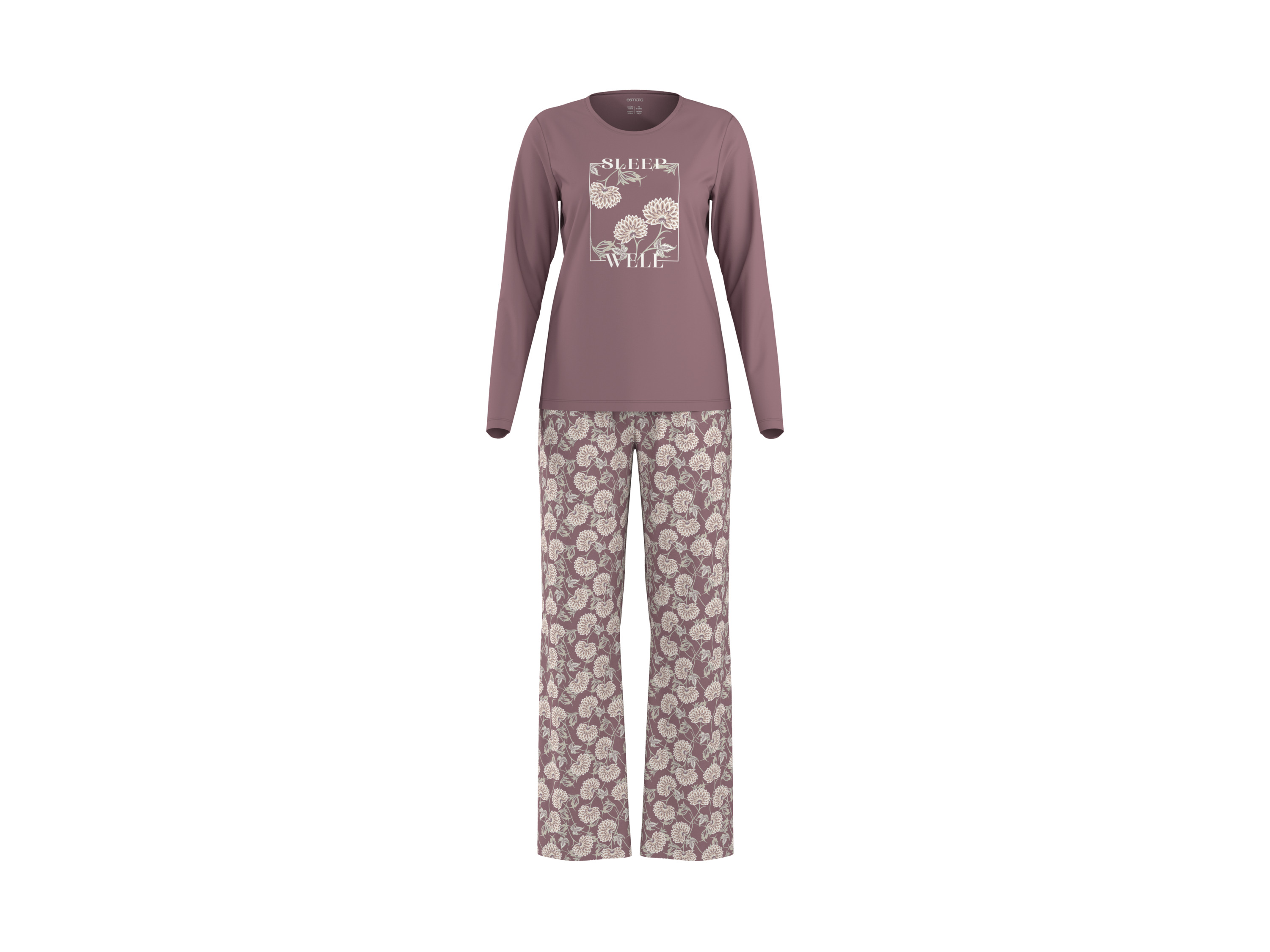 ESMARA® Piżama damska (Różowy, XL (48-50))