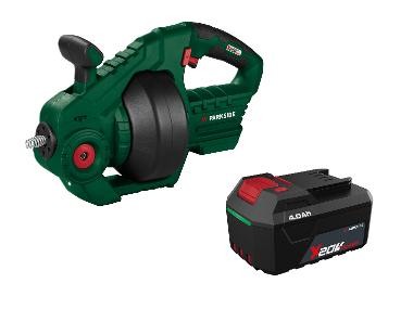 PARKSIDE® Zestaw Akumulatorowe urządzenie do czyszczenia rur, 20 V z akumulatorem litowo-jonowym, 4 Ah