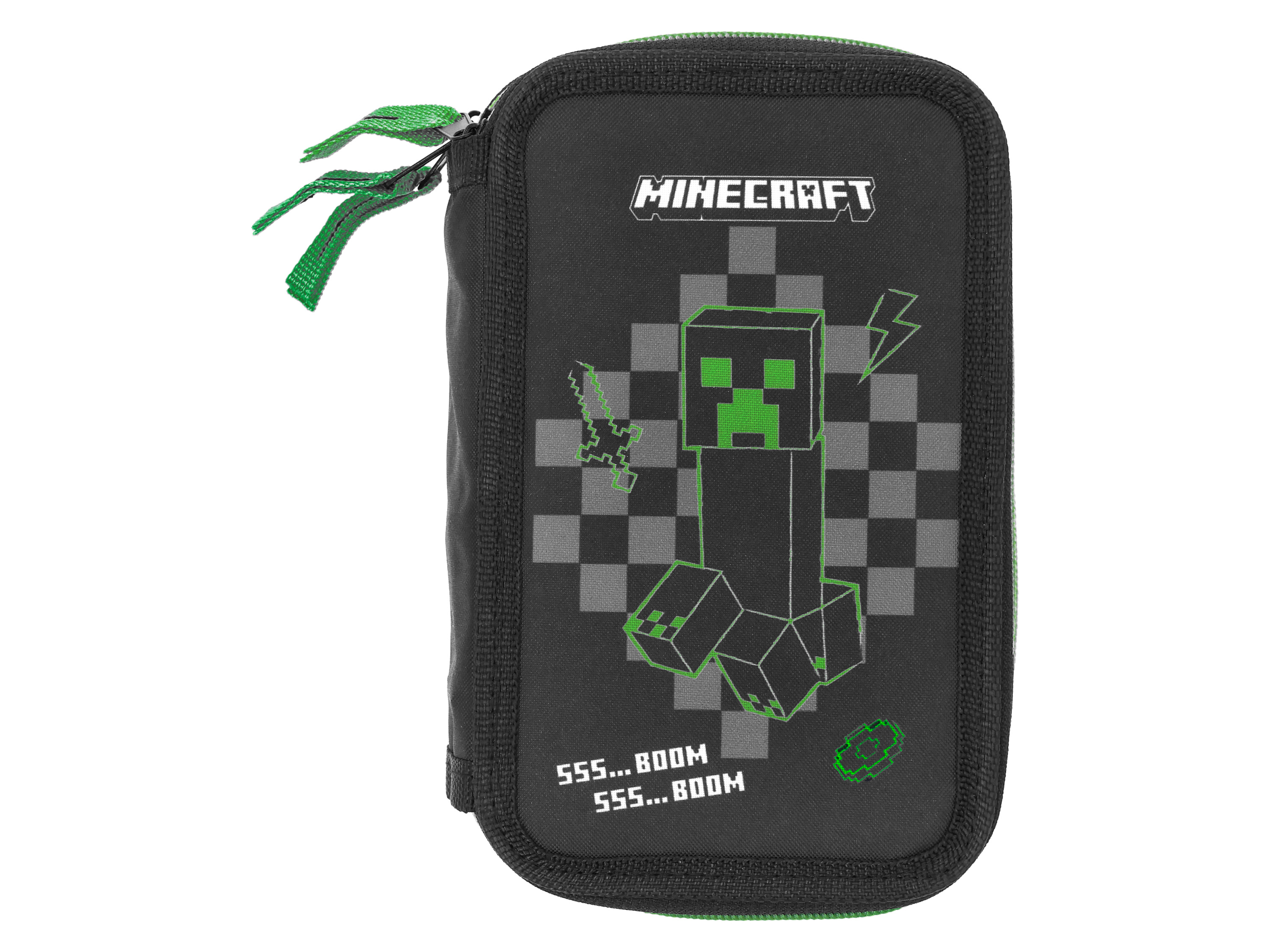 Minecraft Piórnik trzykomorowy z wyposażeniem (Czarny)