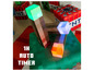 Trzy lampy Minecraft, w tym zielona, niebieska i pomarańczowa