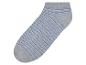 Szare skarpetki krótkie w niebieskie paski.