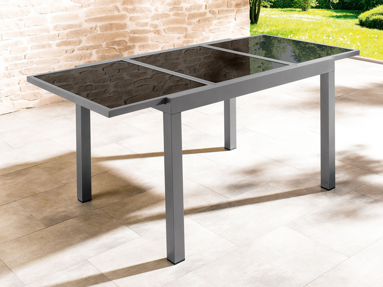 Pełny ekran: Livarno Home Aluminiowy stół ogrodowy Houston, 120/180 x 90 cm, rozkładany, srebrny - zdjęcie 12