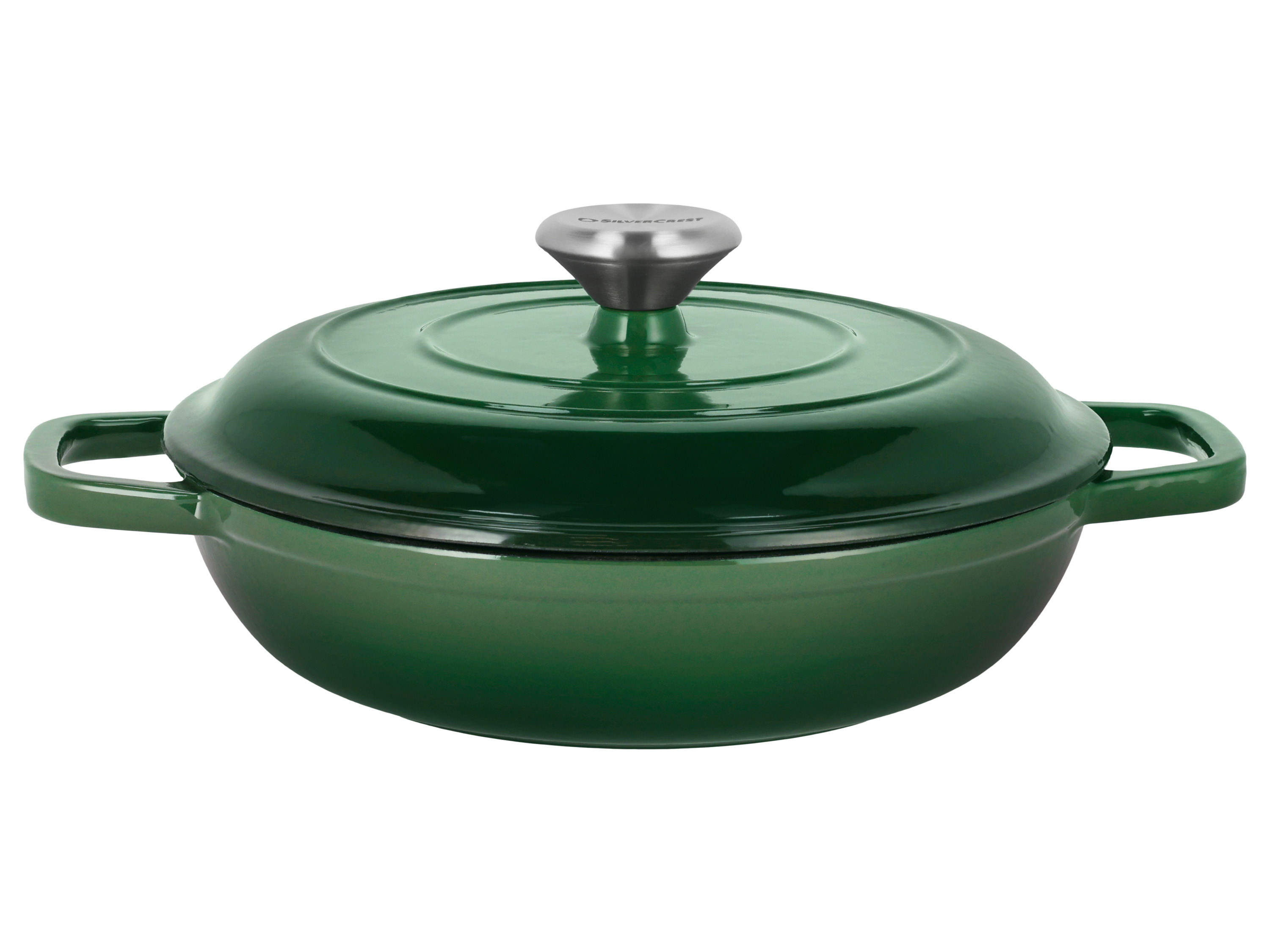 SILVERCREST® Żeliwna patelnia do serwowania Premium, Ø 25 cm (zielony)