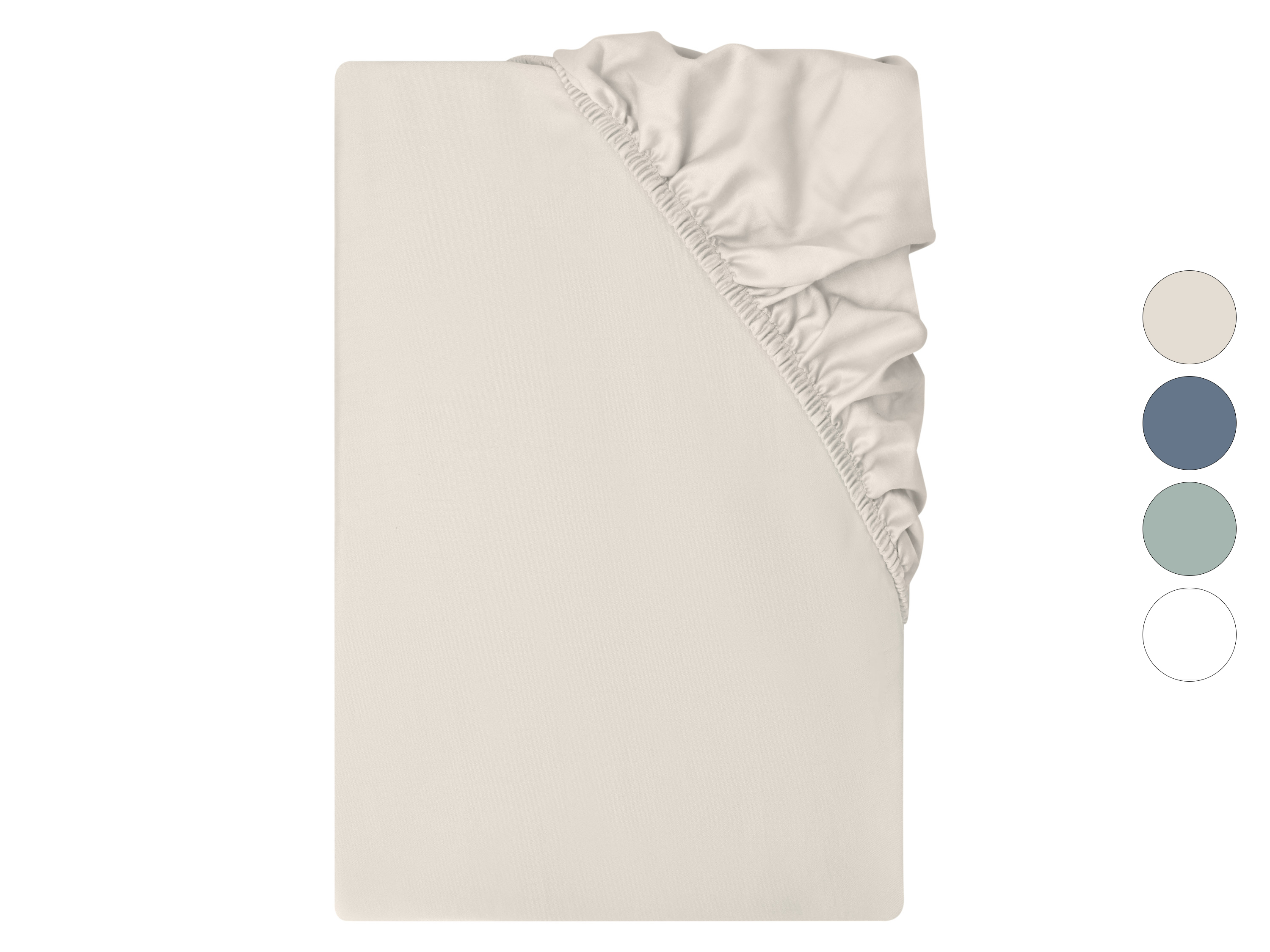LIVARNO® Prześcieradło z gumką z satyny bawełnianej, 90-100 x 200 cm