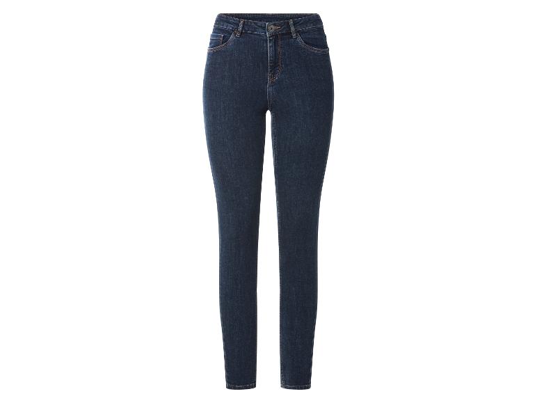 Ciemnoniebieskie jeansy skinny z wysokim stanem