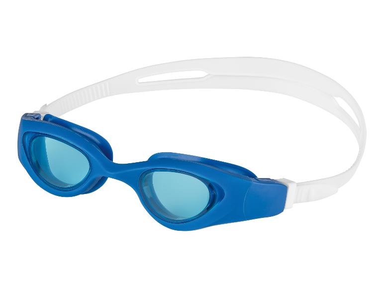 Niebieskie okulary pływackie z białym paskiem