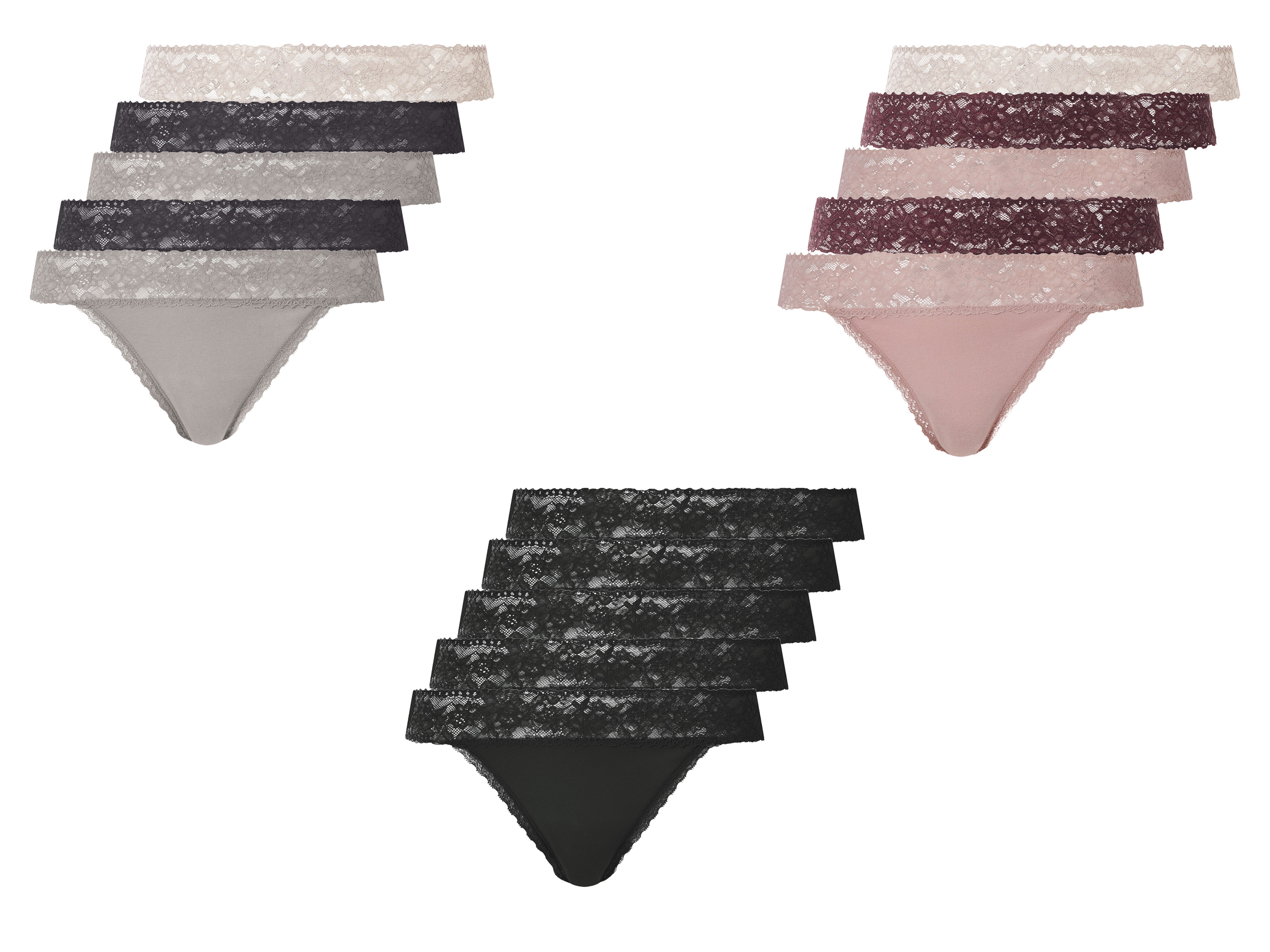 ESMARA® Majtki stringi damskie, 5 par