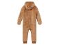 Brązowy kombinezon z kapturem dla dziecka.