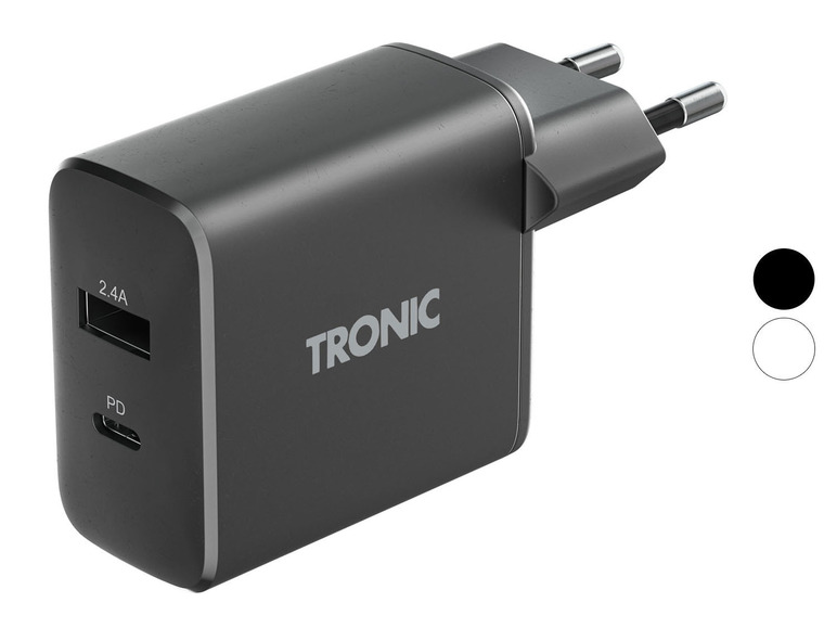 Pełny ekran: TRONIC Ładowarka ścienna, 2 porty USB, z zasilaniem, 30 W - zdjęcie 1