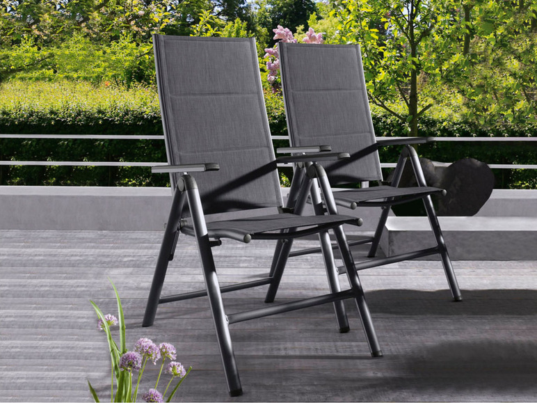 Pełny ekran: LIVARNO home Aluminiowy fotel składany Toronto, antracytowy, 2 sztuki - zdjęcie 3