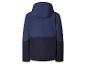 Ciemnoniebieska kurtka softshell z kapturem.