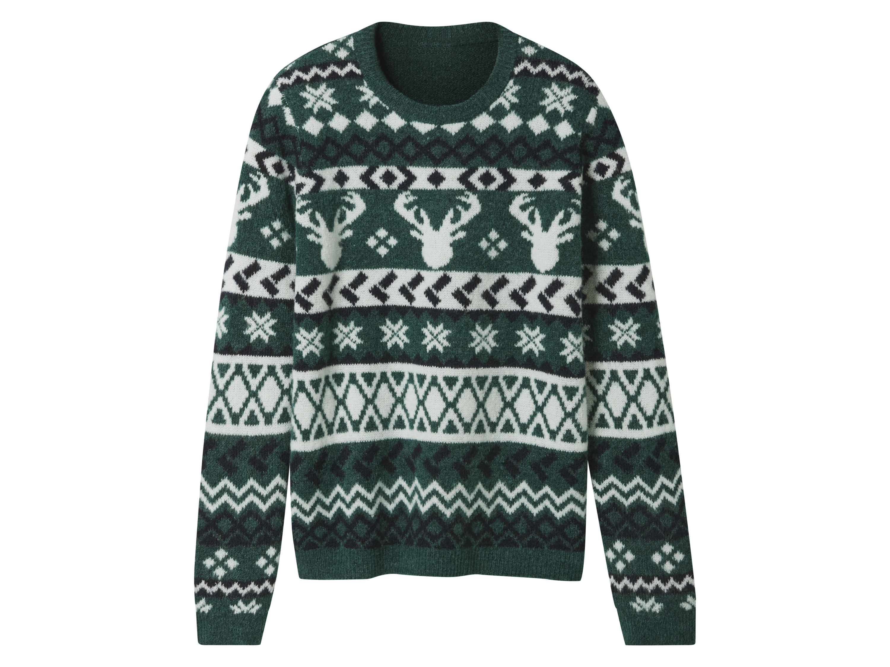 esmara® Sweter dziecięcy ze świątecznym wzorem (Zielony, 146/152)