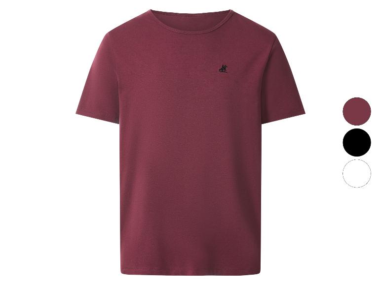Bordowy T-shirt z krótkim rękawem i małym logo konia