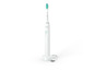 Biała elektryczna szczoteczka do zębów Philips Sonicare na stacji ładującej.