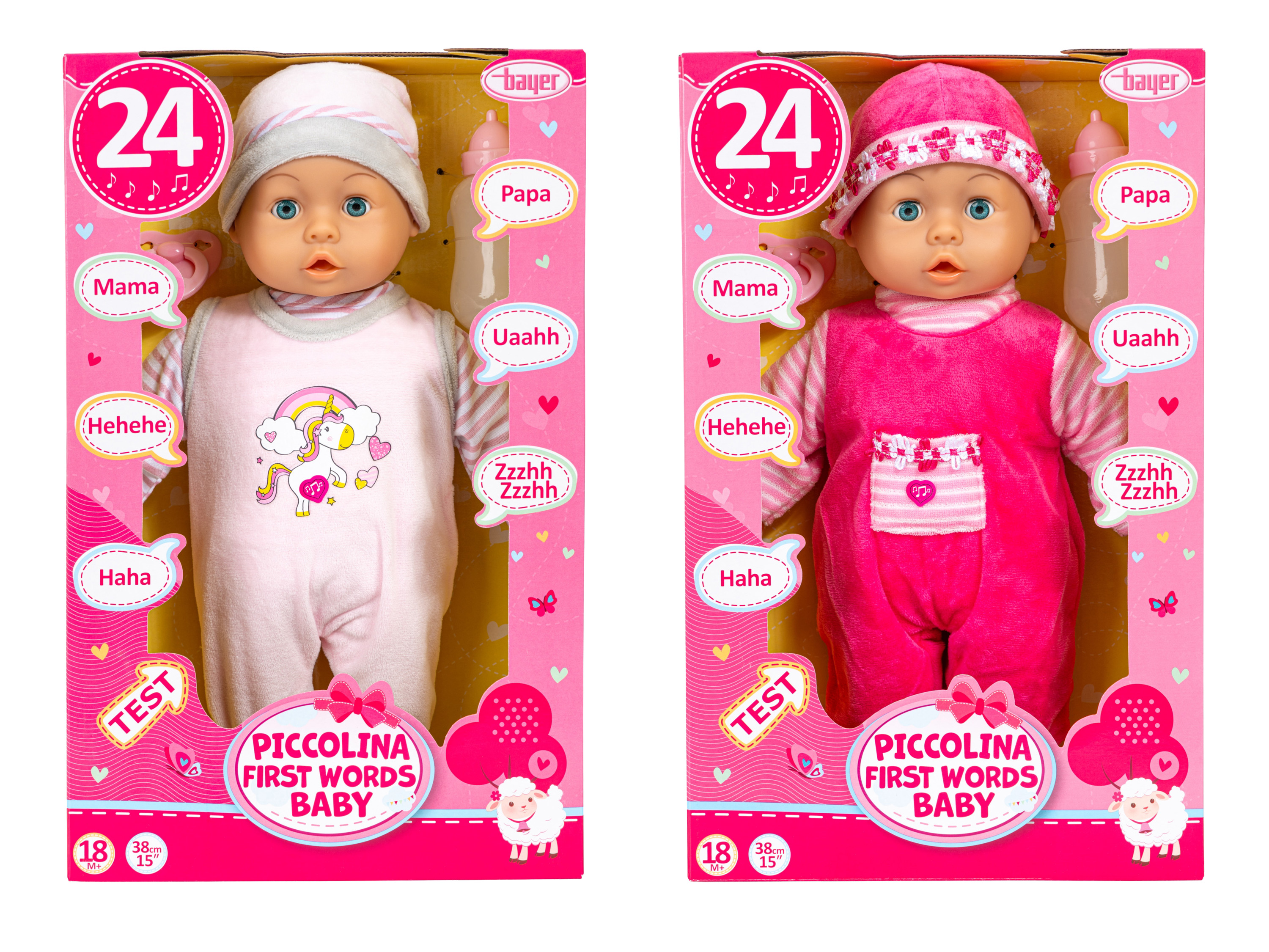 Bayer Design Lalka interaktywna Piccolina First Words Baby