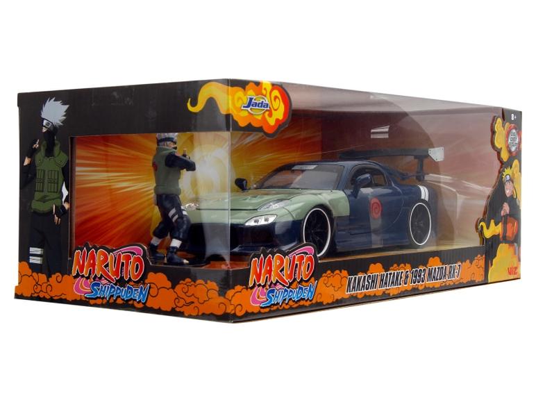 Zestaw zabawek Naruto Shippuden z Kakashim Hatake i samochodem Mazda RX-7.