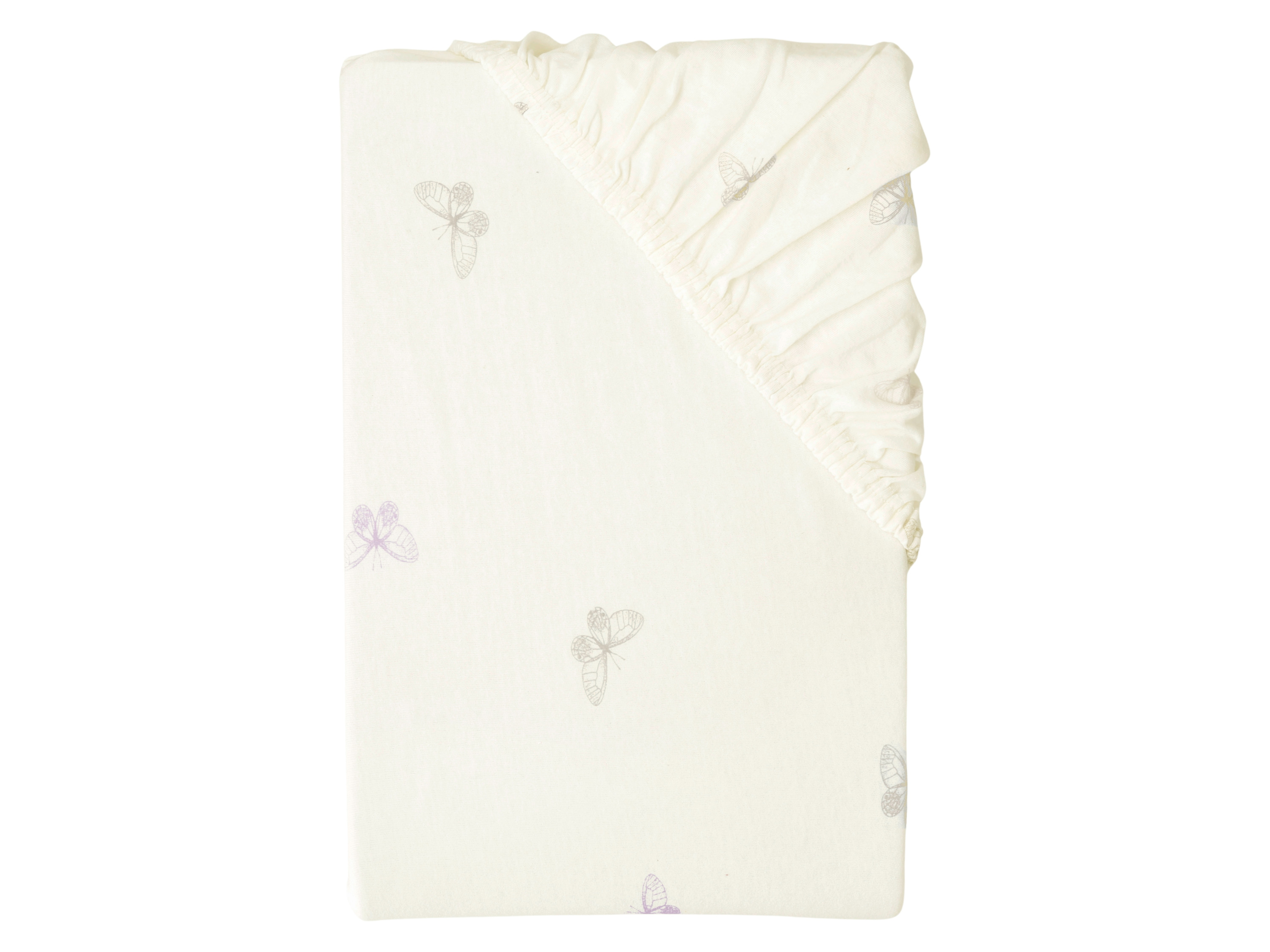 LIVARNO® Prześcieradło dżersejowe z gumką, 180-200 x 200 cm (Motyl/biały)