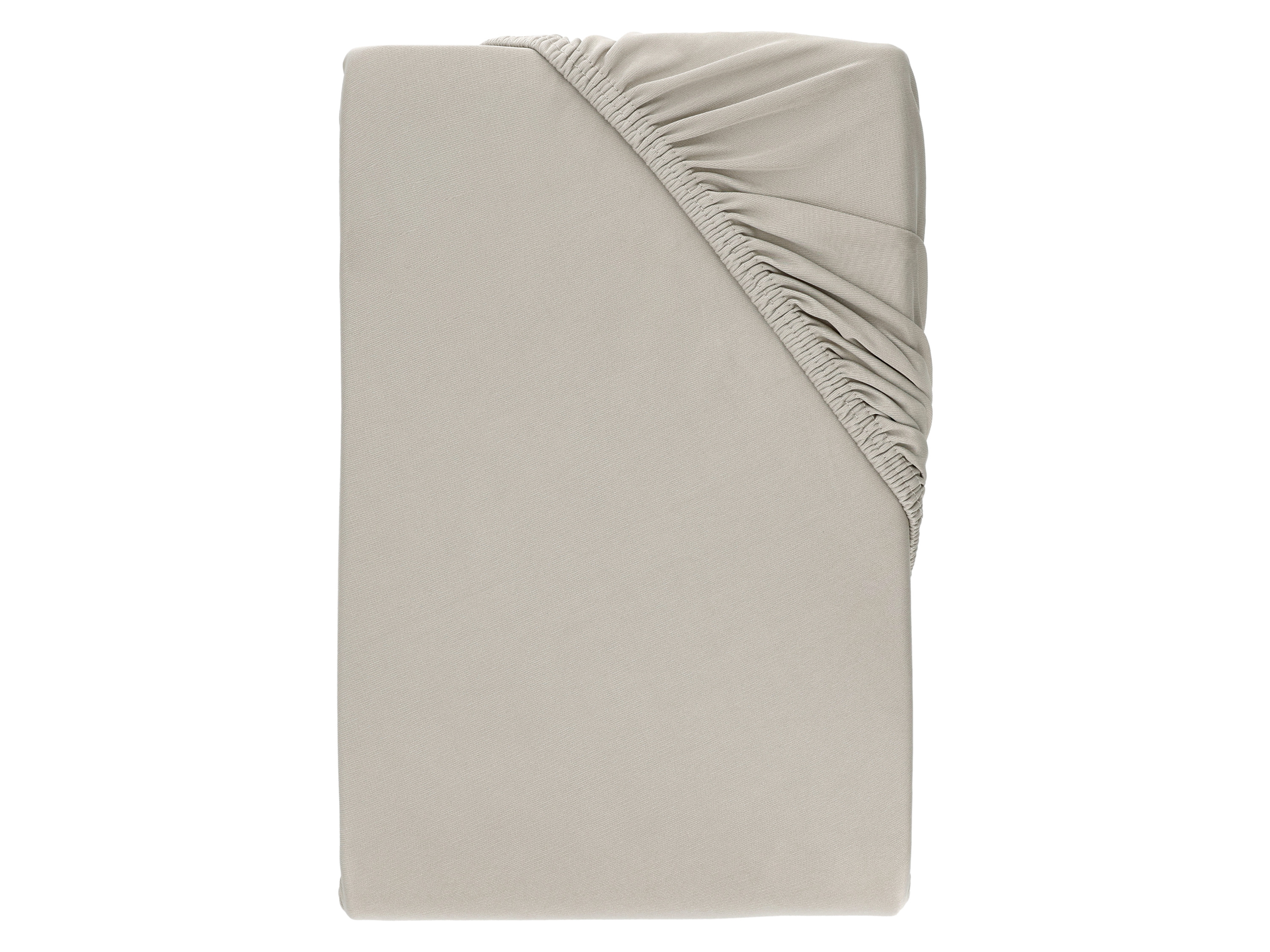 LIVARNO® Prześcieradło z dżerseju z mikrowłókna z gumką, 180-200 x 200 cm (Beżowy)