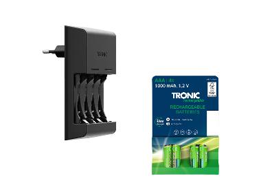 TRONIC® Zestaw Ładowarka akumulatorowa z 4 akumulatorkami AAA